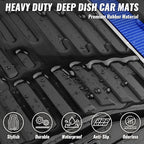 CAR PASS Heavy Duty Rubber Car Floor Mats, Deep Waterproof Car Floor Mats All Weather, Aluminum Film Floor Mats for Cars Non-Slip Universal Trim to Fit for SUVs Trucks Sedans Vans, Black Blue Metallic - Image 7