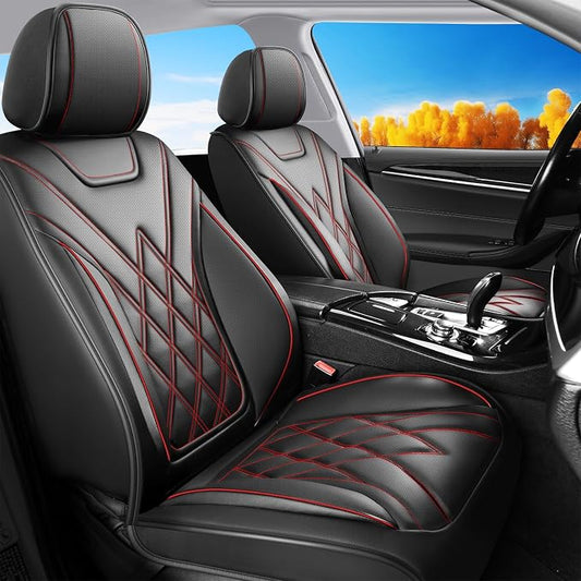 Fit for Tundra Seat Covers Compatible with Toyota Tundra 2007-2025 2026 - Waterproof Breathable Leather Automotive Seat Cushions Protector,Airbag Compatible,Full Set 5 Seats(Redline) by Unknown