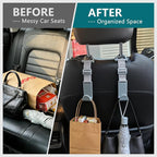 Amooca 4 Pack Anti-drop Headrest Hooks Adjustable Car Seat Organizer | Universal Fit with Clip, Hanger for Backpack Umbrella Water Bottle Coat Purses Handbags Groceries, 40lb Heavy Duty, Gray - Image 4