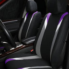 FH Group Premium Modernistic Flat Cloth Car Seat Covers – Universal Fit, Washable Seat Covers for SUV Sedan Van, Purple, Full Set - Image 7