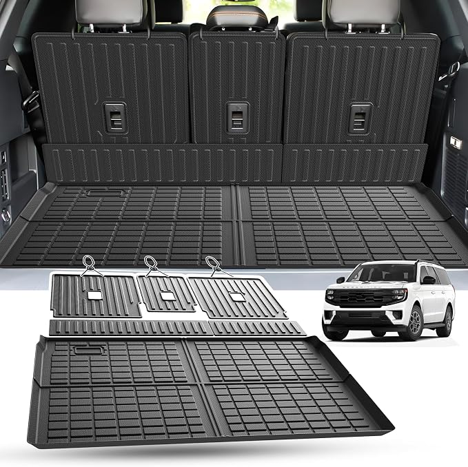 Cartist Cargo Mat & Backrest Mat Fits for Ford Expedition max 7&8 Seats 2025 2026 (Only Fit Max) All Weather Rear Cargo Liner for Expedition max Accessories for Ford Expedition max 25-26 by cartist