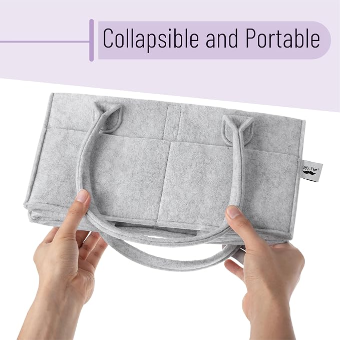 Mr. Pen- Baby Diaper Caddy Organizer, Gray, Medium | Nursery Storage Bin and Car Organizer for Diapers and Baby Wipes - Image 7