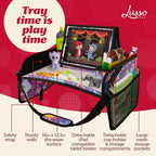 Lusso Gear Kids Travel Tray for Car - Road Trip Essentials for Kids - Car Seat Tray for Toddlers & Kids - for Airplane, Kids Travel Desk, Road Trip Activities (Purple Unicorns) - Image 2