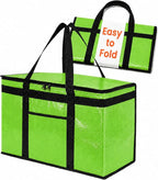 NZ home PRO Large Insulated Food Delivery Bag (2XL, Green, 1 Pack) | Thermal bag, For cold & hot food, Water-resistant, Portable cooler, Soft sided catering tote, Grocery bag with zippered top by NZhome