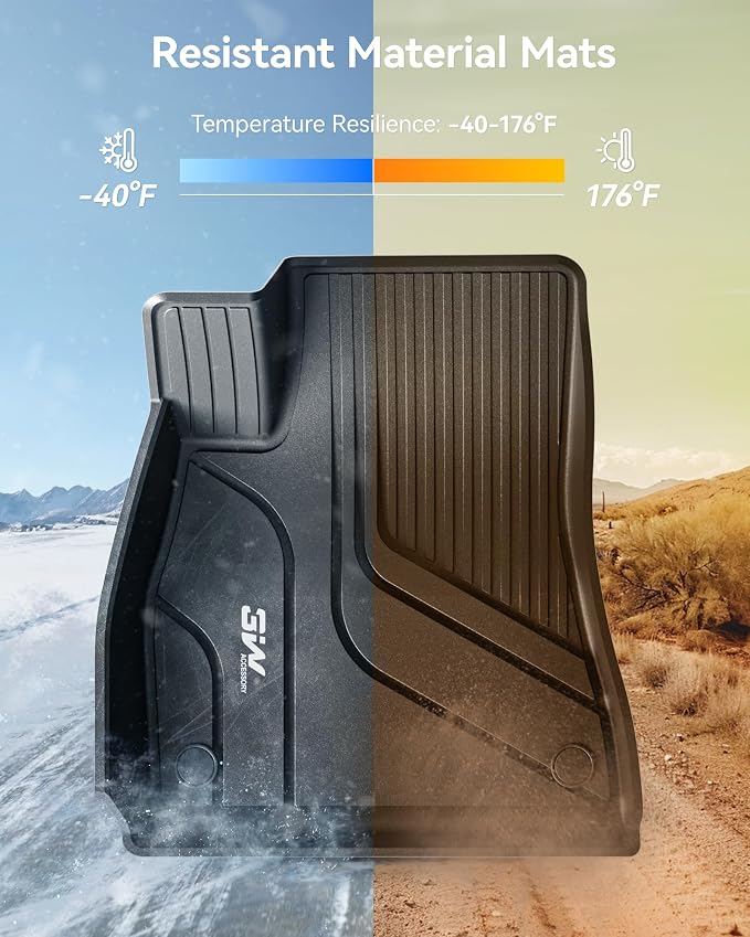 3W Floor Mats and Trunk Mat for Tesla Model 3 2021-2023 | Full Set All-Weather TPE Floor Liner, Custom Fit Model 3 Accessories, Black, Over 10 Years Lifespan - Image 5