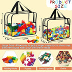6 Large Toy Storage Bags with Labels Reusable Clear Toy Organizer 3L & 3XL | PVC Waterproof Transparent Organizer Bags with Zipper for Building Blocks, Puzzle, Board Games Travel Storage, Save space - Image 2