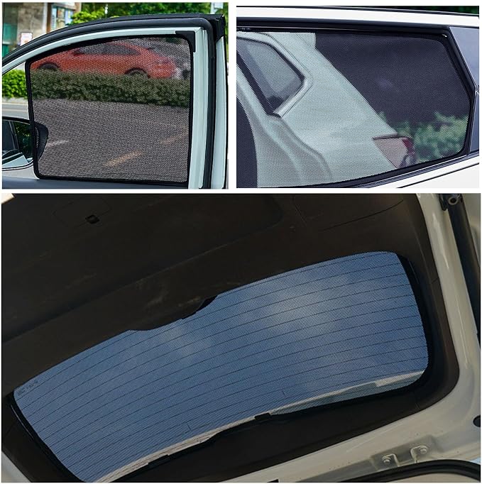 Car Magnetic Sun Protection Curtain 5PCS Fit for Chevrolet Equinox 2017 2018 2019 UV Protection, Insect Screen, Rear Passenger Side Window Visor-Black - Image 7
