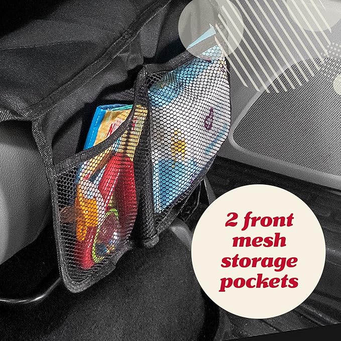 Lusso Gear Car Seat Protector for Baby Car Seat - Thick Padding - Seat Protector Under Baby Car Seat with 2 Mesh Storage Pockets - Black Waterproof Baby Car Seat Protector - Non-Slip Padded Backing - Image 7