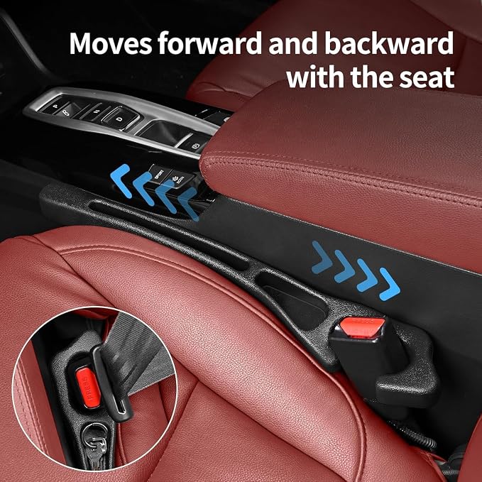 7F Car Seat Gap Filler, Organiser Between Seat and Centre Console, Universal Car Accessories, Fit SUV Truck Storage Beige - Image 7