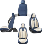 Front Seat Covers, Leather Seat Covers, Universal Car Seat Covers 2PCS, Waterproof Car Seat Protector, Driver Seat Cover Accessories for Trucks SUV Sedans-Blue&White - Image 3
