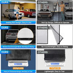 Sliding Garage Door Screen 2 Car with Track Closure 16x7Ft Retractable | Retractable Privacy Curtain Keep Annoying Animals Out Easy Install Heavy Duty Fiberglass Mesh Net for 2 Car Garage B1 - Image 4