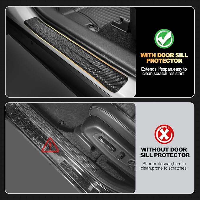 Floor Mats for Toyota RAV4 Hybrid 2026, Cargo Mat & Seat Back Mat (NO PHEV) | Fit Trunk without Subwoofer, Custom Fit Floor Liners with Door Sills Protector All-weather Trunk Mat 2026 RAV4 Accessories - Image 3