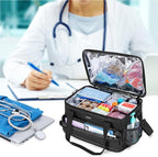 Trunab Large Insulated Medical Bag with Dividers, Easy-Clean Trauma Pouch | Empty Bag for Custom Setup, Ideal for Home/Travel/Camping, Wipe-clean Interior - Image 7