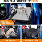MAXFUT Dog Car Seat Cover for Back Seat,Seat Extender for Full Size Truck | Hard Bottom Dog Hammock,Waterproof,Scratch Resistant Leather,Strong Support,More Rest Space,Truck Back Seat Protector,Grey - Image 4
