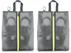 2 Pack Shoe Bags for Travel, Sneaker Bags, Waterproof Travel Shoe Bags with Zipper for Packing, Golf Shoe Dust Bags for Man and Women, Medium, Grey by Quatish