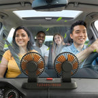 24V Dual Head Car Fan, Heavy Duty Truck Fan with 2 Speeds, 360° Rotatable Dashboard Air Circulator for Semi-Truck, Bus, RV, Excavator, Tractor, Cigarette Lighter Powered - Image 9