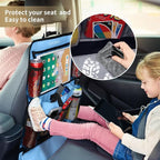 LUCMO Car Backseat Organizer with Touch Screen Tablet Holder, Light Blue | 2 Pcs,9 Storage Pockets,Clear Tablet Holder,Protectors Kick Mats,Travel Accessories,Seat Cover,Road Trip Essentials - Image 3