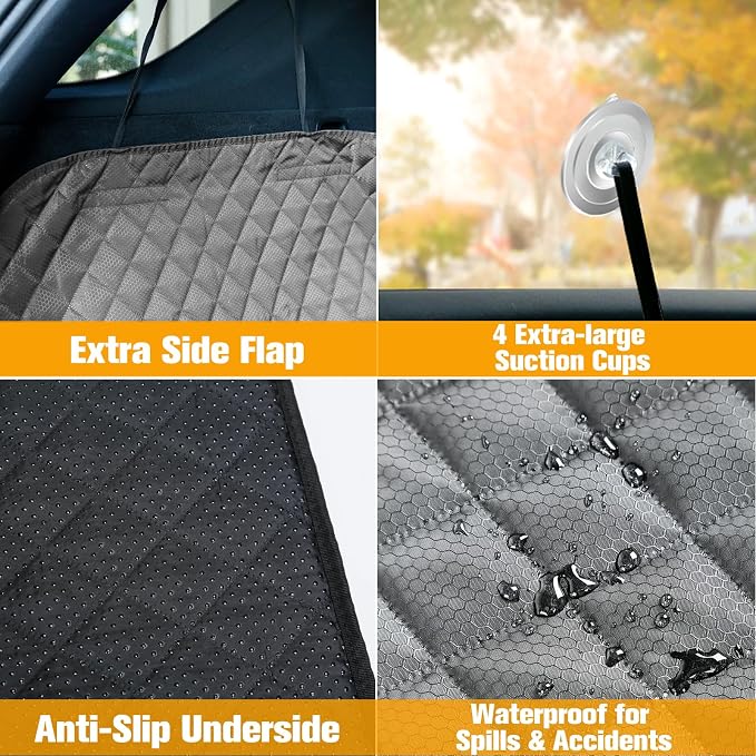 SUV Cargo Liner for Dogs, Trunk Cover with Bumper Flap Protector | Waterproof Pet Cargo Cover with Side Flaps, Dog Car Seat Cover with Non-Slip Mat, Prevents Scratches, Pet Hair, Mud, and Dirt - Image 4