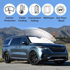 Front Windshield Sun Shade Foldable Car Front Window Sun Shade Windshield Shade Custom Fit for Kia Carnival 2022-2026 Block UV Rays Car Accessories Heat Keep Cooler - Image 3