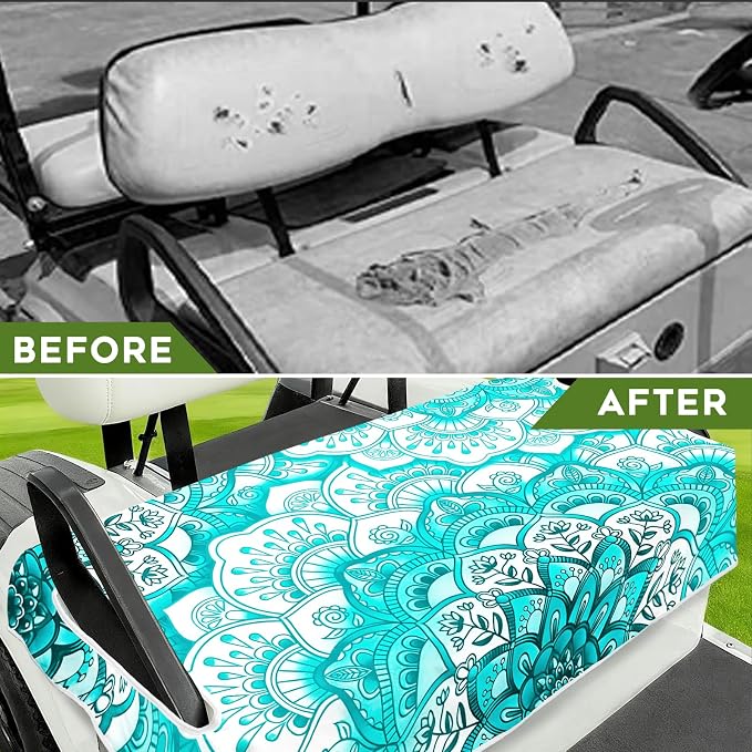 Golf Cart Seat Covers Club Car Golf Cart Accessories for Men Women Golf Carts Seat Towel Blanket 2-Seat Golf Cart Decorations - Image 8