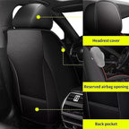 IKABEVEM Car Seat Covers Full Set Fit for Infiniti QX30 2017-2019: 5 Seats Auto Interior Accessories, Faux Leather Waterproof Seat Cushions Vehical Cover (Black&Redline) - Image 3