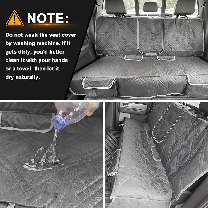 Dog Car Seat Cover for 2013-2019 Ford Fusion | Waterproof Pet Bench Seat Cover for Back Seat, 600D Heavy Duty Scratch Proof Nonslip Truck Seat Covers for Dogs - Image 6