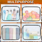 12 Pieces Clear Makeup Bags, TSA Approved Toiletry Bag for Travel, Transparent Cosmetic Pouch with Zipper, Waterproof Vinyl Plastic Organizer Case for Vacation Bathroom (Medium) - Image 4