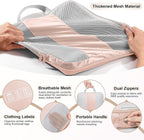 OlarHike 8 Set Compression Packing Cubes for Travel Gifts Mom Women,Airplane/Cruise/Car Travel Essentials,Compressible Expandable Space Saver Bags,Garment Bags with Over 1000 pcs Mesh Holes(Beige) - Image 6