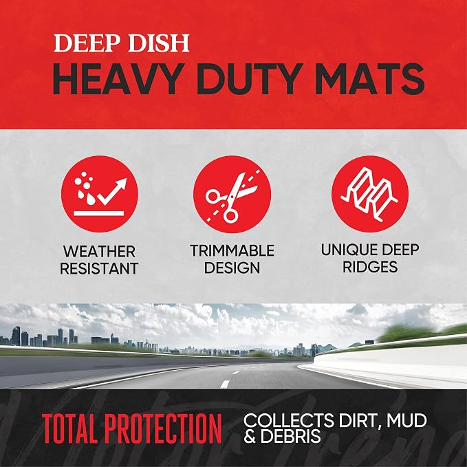 Motor Trend FlexToughXL Floor Mats for Cars Full Set, All-Weather Rubber Automotive Floor Mats, Waterproof Heavy Duty Car Mats, Flexible Floor Liners for Car Truck Van SUV, Car Floor Mats (Beige) - Image 3