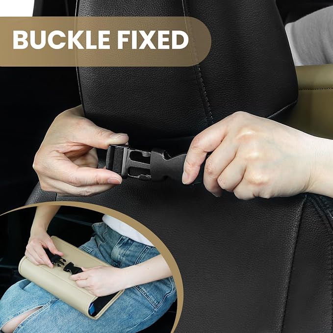 WHHMK Large Car Tissue Holder Refill Easily Clamshell Opening, Grey 1PC | Tissue Box Cover Keep Car Tidy, Premium PU Leather Backseat Napkin Rectangle Organizer in Auto, Fits 100-150 Count Tissues - Image 6