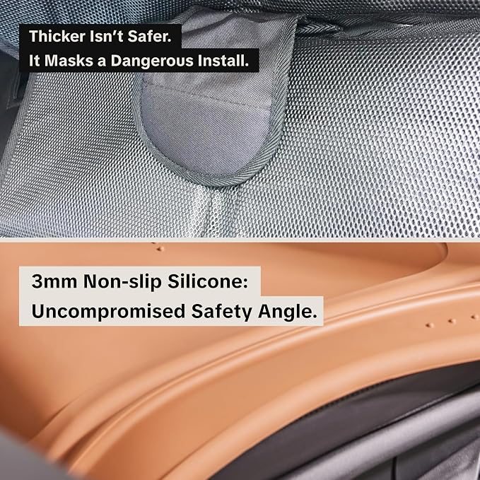 Silicone Waterproof Car Seat Cover Baby Girl Boy Infant Siliguard Brown | wipe-clean 3 mm silicone, non-slip base, trim-to-fit design, easy lower-seat installation for leather or fabric seats - Image 5