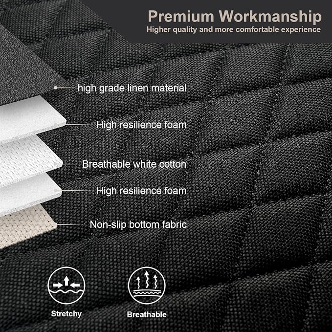 West Llama Linen Car Seat Covers,Bottom Seat Covers for Cars Include 1 Rear Bench Cover Universal Fits 90% Vehicles,SUVs,Cars,Sedans,Black - Image 6
