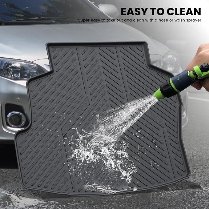LASFIT Cargo Mat for Toyota Corolla 2009-2010, Black | 3D Custom Fit TPE All Weather Trunk Mat, Full Coverage Secure-Fit Cargo Liner, Easy to Wash - Image 6