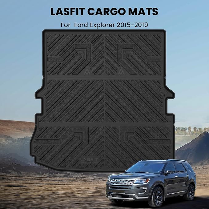 LASFIT Cargo Mat for Ford Explorer 2011-2014 & 2015-2019 Trunk Liner | Custom Fit All Weather Protector TPE One-Piece Design Easy Installation Easy Clean Trunk Mat Accessories, 1pc Black - Image 7