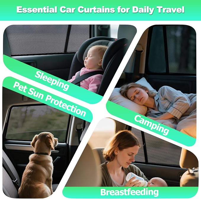 RAV4 Window Shades 2019-2024, Rear Side Mesh, 2PCS | Custom Fit Window Shades, Breathable Mesh Blocks UV Rays, Reduces Heat & Glare, Creates Comfort for Babies & Rear Passengers - Image 7