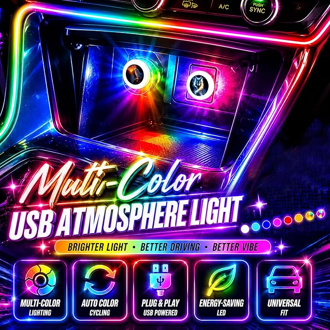 Dragonfly USB LED Car Portable Interior Multi-Color Atmosphere Lamp | Portable Mini LED Night Light Auto Ambient Lighting, Universal Vehicle Bedroom Decor Car Accessories Gifts for Women Men - Image 3