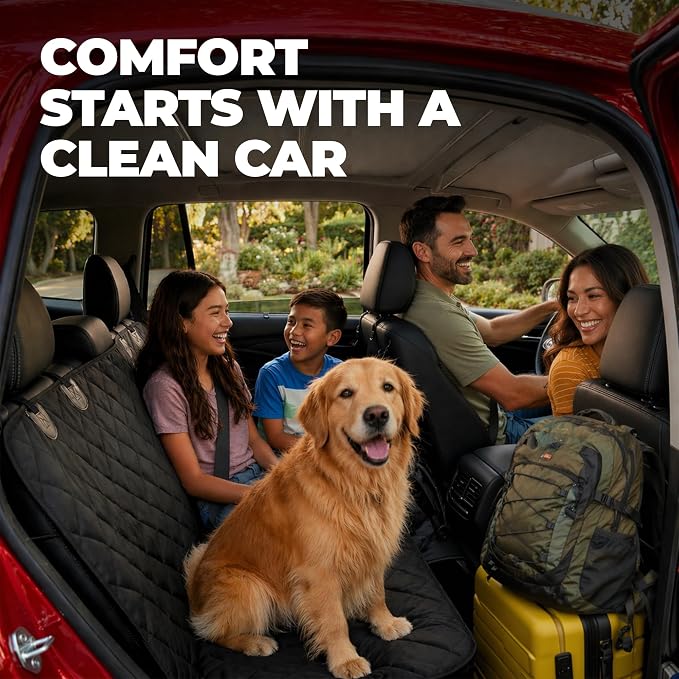 Pryze Dog Car Seat Cover for Back Seat with Mesh Window & Side Flaps | 100% Waterproof Dog Hammock for Cars Trucks & SUVs | 600D Heavy Duty Scratch Proof Nonslip | Easy Install & Machine Washable - Image 8