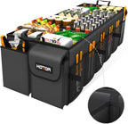 HOTOR Trunk Organizer - Foldable Car Organizer for SUVs & Sedans Storage | Sturdy Car Organization for Men & Women, Car Accessories, Tools, Sundries, Black, 6 Compartments, 34.8" x 16.0" x 11.6" - Image 2
