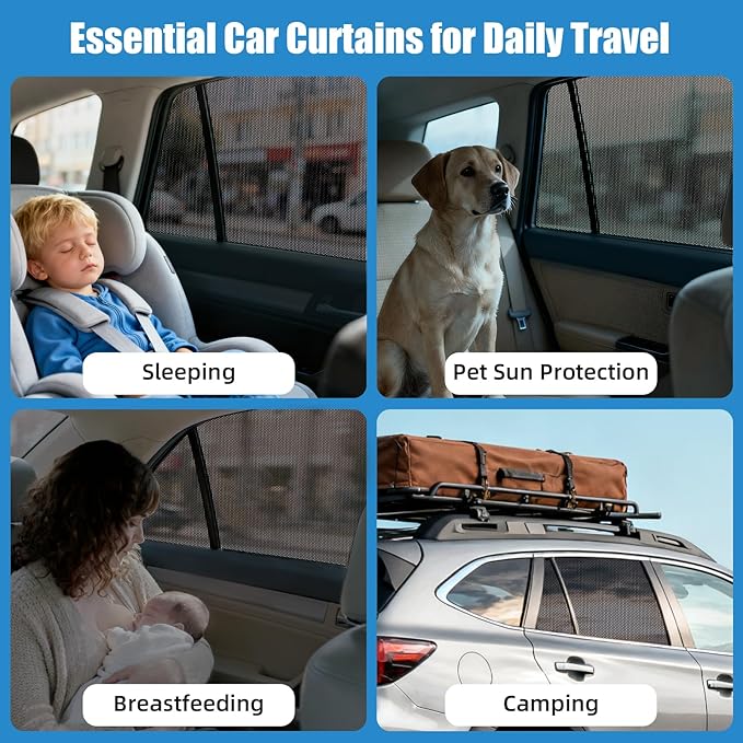Outback Window Shades 2021-2024, Rear Side Mesh, 2PCS | Custom Fit Window Shades, Breathable Mesh Blocks UV Rays, Reduces Heat & Glare, Creates Comfort for Babies & Rear Passengers - Image 5