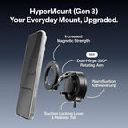 Statik HyperMount (Gen 3) Magnetic Phone Holder, for iPhone and Android | Upgraded Magnet Strength, Nano-suction Adhesive Gel, 360° Rotation, Compatible with MagSafe, Metal Rings for Android - Image 2