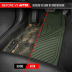 Motor Trend FlexTough Performance All Weather Rubber Car Floor Mats - 3 Piece Floor Mats Automotive Liners for Cars Truck SUV, Heavy-Duty Waterproof (Green) - Image 7