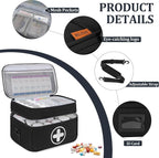 Medicine Storage Bag, 2 Layer Pill Bottle Organizer Storage Bag Empty | Lockable Medical Travel Bag with Adjustable Divider, Suitable for Pills, Vitamins, Fish Oil, Medical Supplies - Image 8