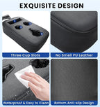 Sinvanho Car Cup Holder, Back Seat Cup Holder for Car Organizer | PU Leather Couch Sofa Bed Cup Holder Expander Tray, Boat Tray, Trucks, Minivans,SUVs,RVs,Vehicles,Holds Drinks,Remote,Snacks - Image 6