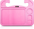 EcoNour 4 in 1 Car Steering Wheel Tray - 2024 Upgraded Pink Tray with Dual | Sauce Dip Holder and Tablet Holder | Spacious Steering Wheel Desk for Food and Laptop | Car Accessories (Large) by EcoNour