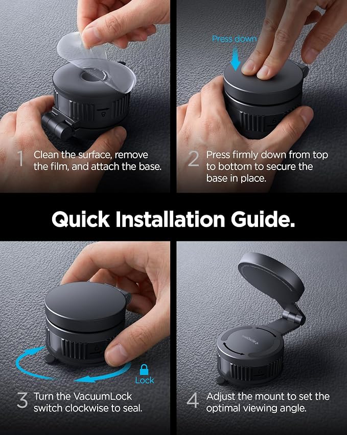 Spigen Magnetic Magsafe Car Mount [Extendable Arms] Car Phone Mount with 360° Rotation, Strong Magnetic Hold for iPhone 17 16 15 14 13 12 PixelSnap Pixel 10 Pro XL Fold - Dashboard - Image 9