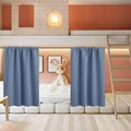 RYB HOME Basement Bathroom Kitchen Cafe Blackout Privacy Window Curtains | Thermal Insulated, Light UV Heat Blocking, Privacy, Short Curtain Tiers for Laundry Room, W34 x L30, Stone Blue, 2 Panels by RYBHOME
