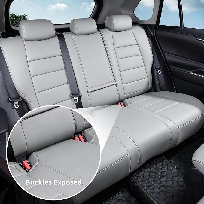 coverdream Full Set Leather Seat Covers for Toyota Corolla 2023-2026 LE Sedan(Not fit Hybrid),Airbag Compatible,Waterproof Car Seat Protector,Fit Like A Glove(Gray) - Image 4
