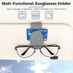 BFXM Car Sunglass Holder, Magnetic Leather Sunglass Holder | Eyeglass Hanger Clip for Car Sun Visor, Car Sun Visor Ticket and Card Clip - Image 4
