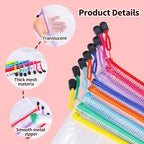 24pcs Mesh Zipper Pouch Bags 8 Sizes Plastic Clear Pouches for Organization | Multiple Sizes Waterproof File Bag Reusable Storage Bags for Classroom Travel Board Game Office Supplies - Image 3