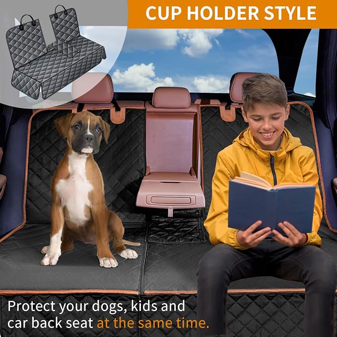IVY&LANE Dog Car Seat Cover for Back Seat,Conversible 2-in-1 Waterproof Front Seat Cover,Heavy-Duty & Scratchproof Car Seat Protector Cover for SUVs, Trucks and Sedans - Image 4